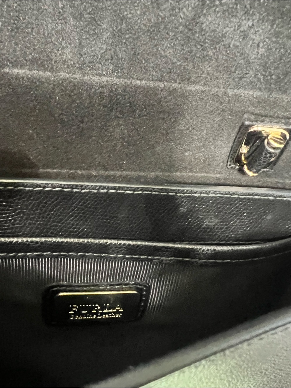 Authentic Furla Classic Black Leather Metropolis Top-Handle Crossbody Bag - EUC - Picture 6 of 13
